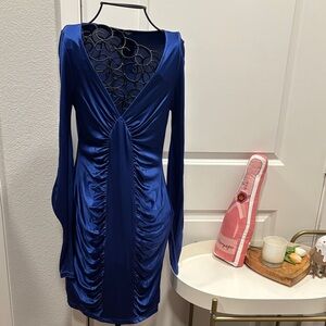 NWT BCBGMaxAzria Royal Blue Long Sleeve Dress